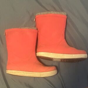 Pink Rubber Boots with Winter Liners